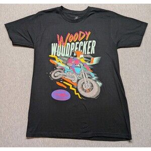 Raw Form Woody Woodpecker Riding Motorcycle Size Small Black New No Tags